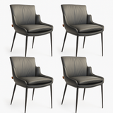 SIX Lederstuhl Lusso Schwarz, Metall - Sets