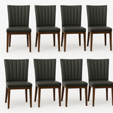 SIX Lederstuhl Fenci Schwarz, Nussbaum - Sets
