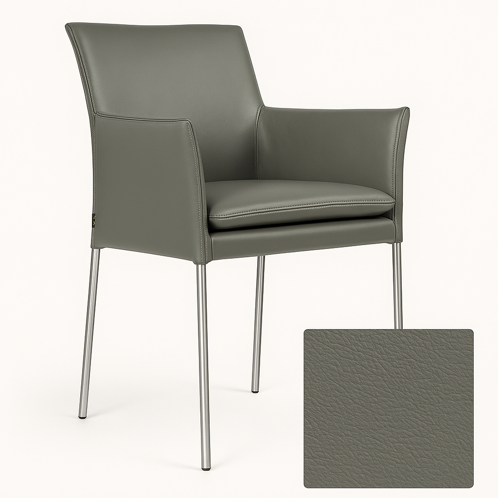 SIX Lederstuhl Ricco Sand, Edelstahl - Sets SIX Lederstuhl Ricco Sand, Edelstahl - Sets