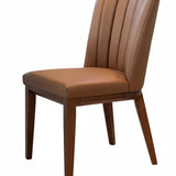 SIX Lederstuhl Fenci hellbraun Nussbaum, Nussbaum