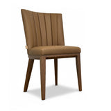 SIX Lederstuhl Fenci hellbraun Nussbaum, Nussbaum