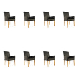 SIX Lederstuhl Armlehnstuhl Galdo Schwarz, Eiche - Sets
