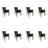 SIX Lederstuhl Armlehnstuhl Galdo Schwarz, Hartholz (Wenge) - Sets