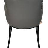 SIX Lederstuhl Armlehnstuhl Lusso Grau, Metall