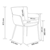 SIX Lederstuhl Armlehnstuhl Lusso Braun, Metall - Sets