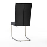 SIX Lederstuhl Freischwinger Lemgo Rindsleder Schwarz Edelstahl