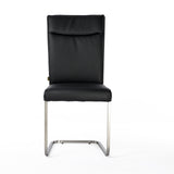 SIX Lederstuhl Freischwinger Lemgo Rindsleder Schwarz Edelstahl