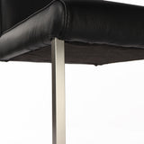 SIX Lederstuhl Freischwinger Lemgo Rindsleder Schwarz Edelstahl