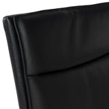 SIX Lederstuhl Freischwinger Lemgo Rindsleder Schwarz Edelstahl