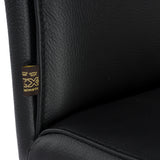 SIX Lederstuhl Freischwinger Lemgo Rindsleder Schwarz Edelstahl