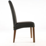 SIX Lederstuhl Bambi Schwarz, Nussbaum