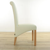 SIX Lederstuhl Felice Creme Weiß, Eiche