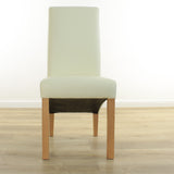 SIX Lederstuhl Felice Creme Weiß, Eiche