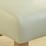 SIX Lederstuhl Felice Creme Weiß, Eiche