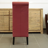 SIX Lederstuhl Felice Rot, Hartholz (Wenge) - Sets
