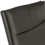 SIX Lederstuhl Freischwinger Lemgo Rindsleder Grau Edelstahl