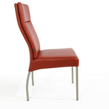 SIX Lederstuhl Gatto Rot, Edelstahl