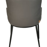 SIX Lederstuhl Lusso Grau, Metall - Sets