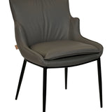 SIX Lederstuhl Lusso Grau, Metall - Sets