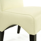 SIX Lederstuhl Regina Federkern Creme Weiß (2201), Hartholz (Wenge)