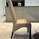 SIX Lederstuhl Regina Federkern Sand, Hartholz (Wenge)