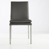 SIX Lederstuhl Ricco Grau, Edelstahl - Sets