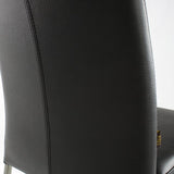 SIX Lederstuhl Ricco Schwarz, Edelstahl - Sets