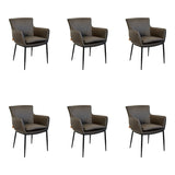 SIX Lederstuhl Armlehnstuhl Lusso Braun, Metall - Sets