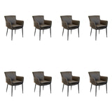 SIX Lederstuhl Armlehnstuhl Lusso Braun, Metall - Sets