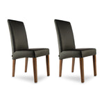 SIX Lederstuhl Bambi Schwarz, Nussbaum – 2er-Set