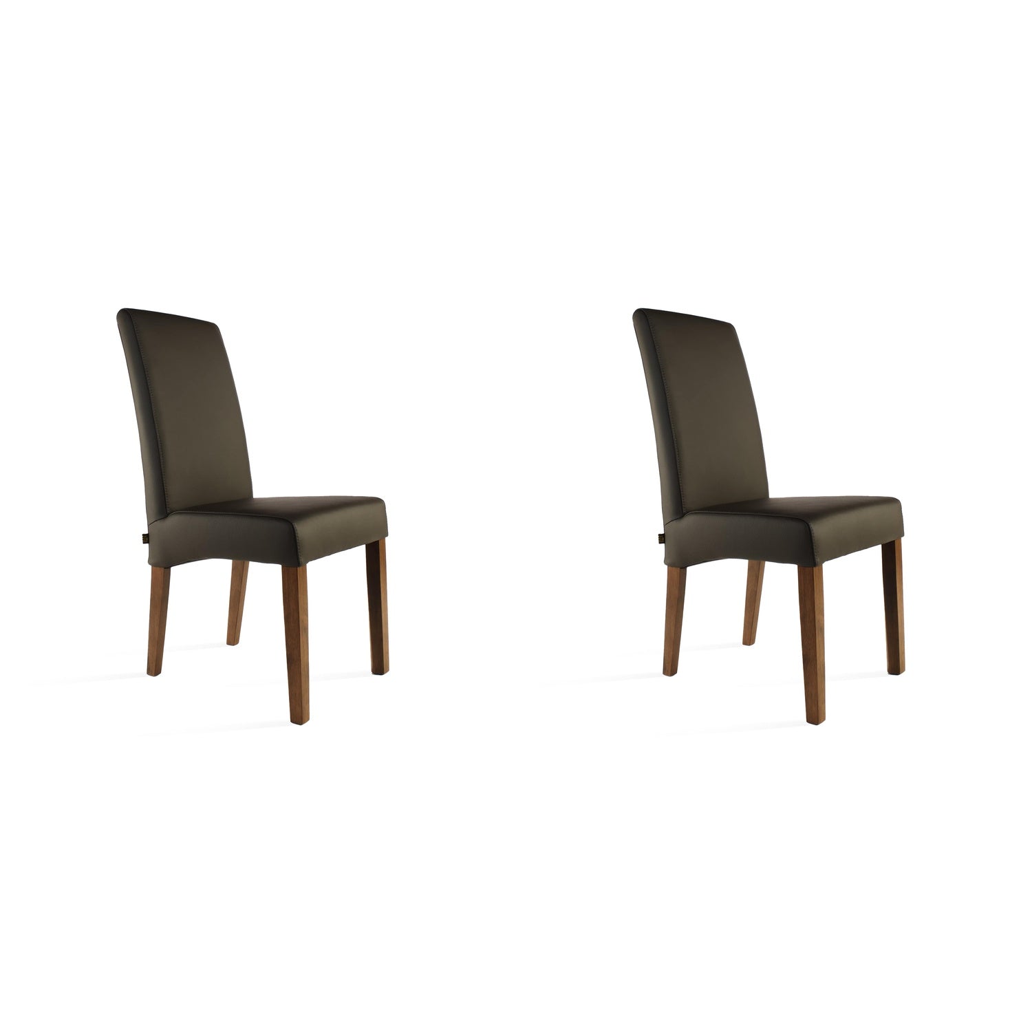 SIX Lederstuhl Bambi Dunkelbraun, Nussbaum – 2er-Set