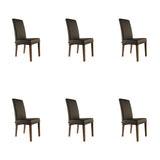 SIX Lederstuhl Bambi Dunkelbraun, Nussbaum – 6er-Set