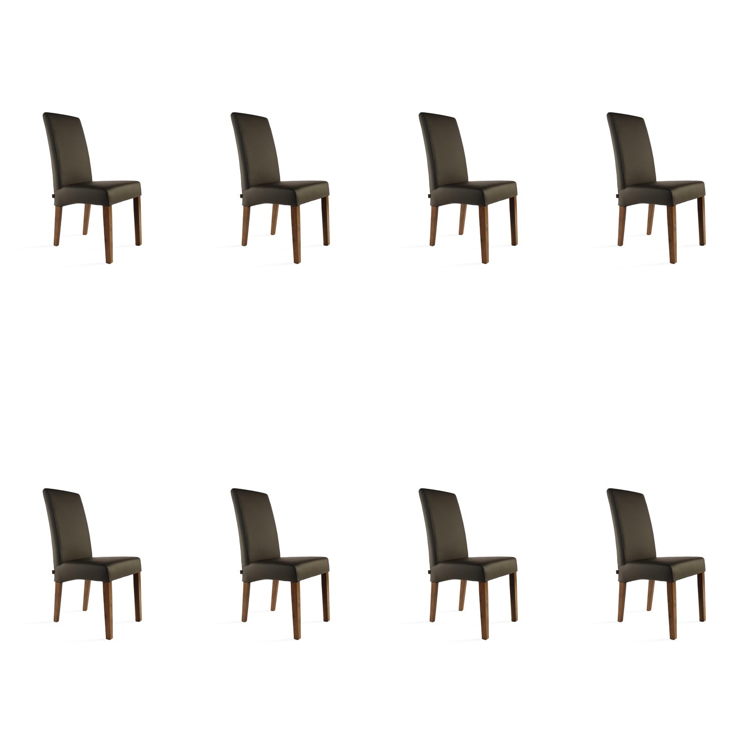 SIX Lederstuhl Bambi Schwarz, Nussbaum - Sets