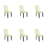 SIX Lederstuhl Bambi Creme Weiß, Hartholz (Wenge) - Sets