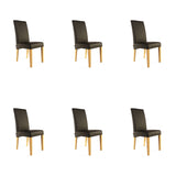 SIX Lederstuhl Bambi Dunkelbraun, Eiche - Sets