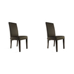 SIX Lederstuhl Bambi Dunkelbraun, Hartholz (Wenge) – 2er-Set