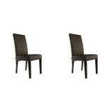 SIX Lederstuhl Bambi Dunkelbraun, Hartholz (Wenge) – 2er-Set