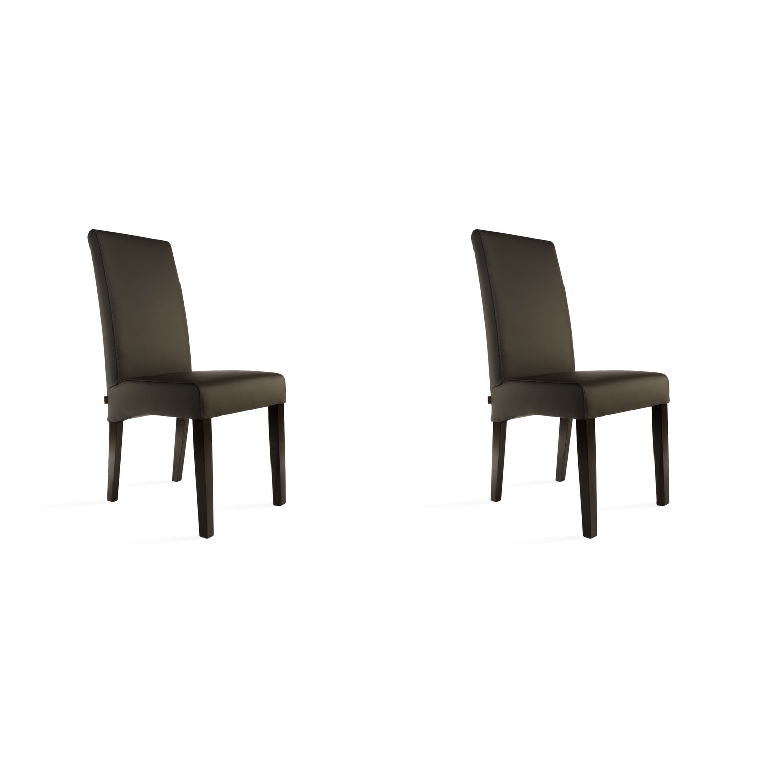 SIX Lederstuhl Bambi Dunkelbraun, Hartholz (Wenge) – 2er-Set