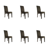 SIX Lederstuhl Bambi Dunkelbraun, Hartholz (Wenge) - Sets