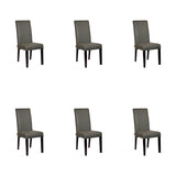 SIX Lederstuhl Bambi Dunkelgrau, Hartholz (Wenge) - Sets