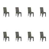 SIX Lederstuhl Bambi Dunkelgrau, Hartholz (Wenge) - Sets