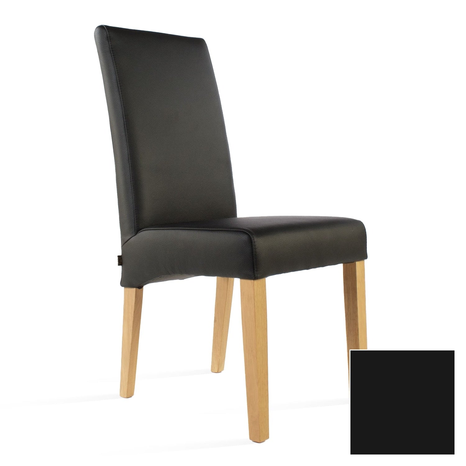 SIX Lederstuhl Bambi Schwarz, Eiche - Sets