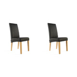 SIX Lederstuhl Bambi Schwarz, Eiche - Sets