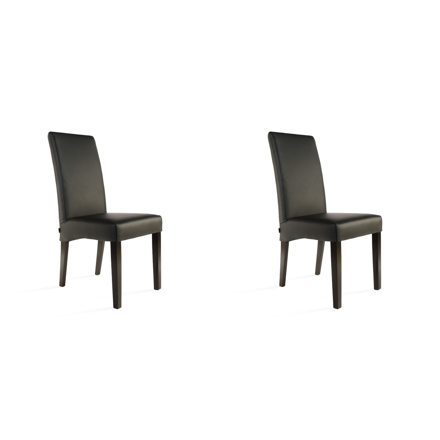 SIX Lederstuhl Bambi Schwarz, Hartholz (Wenge) – 2er-Set