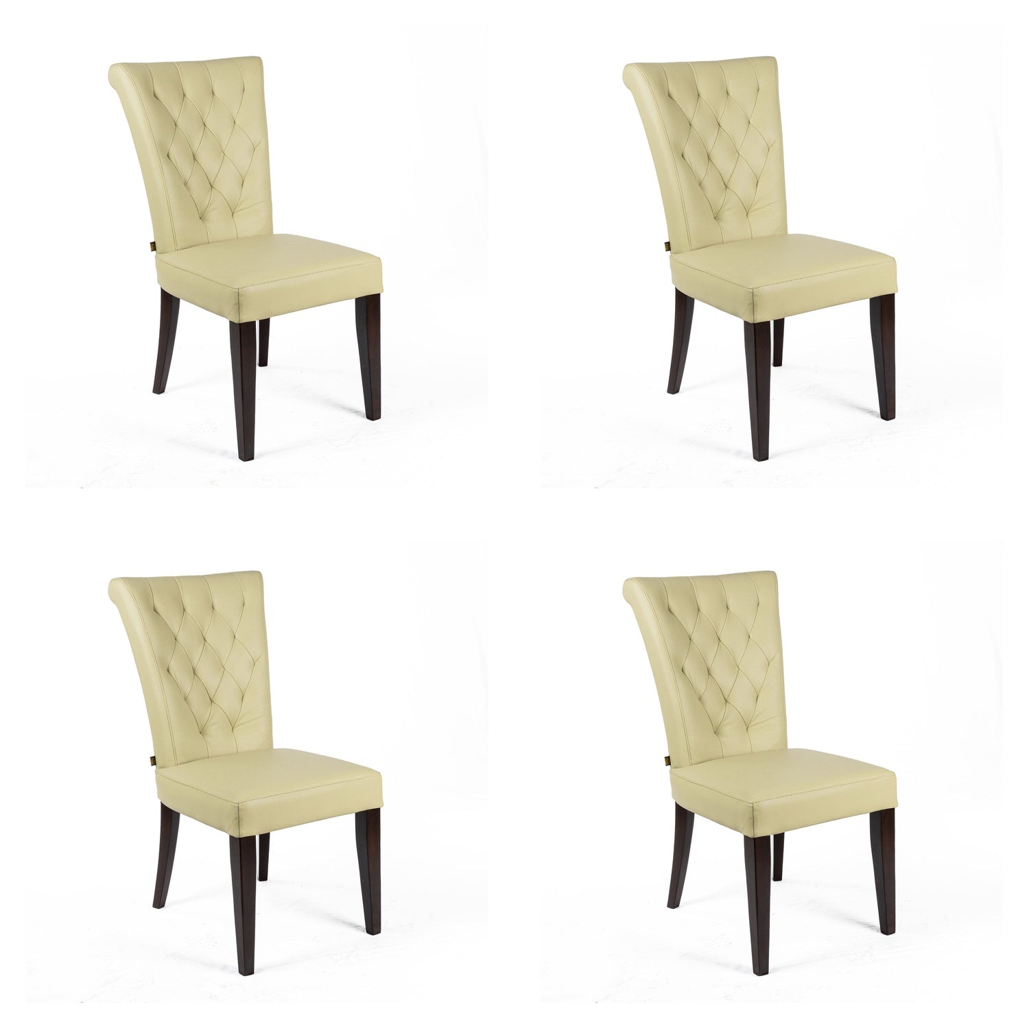 SIX Lederstuhl Capo Sand Beige, Hartholz (Wenge) - Sets