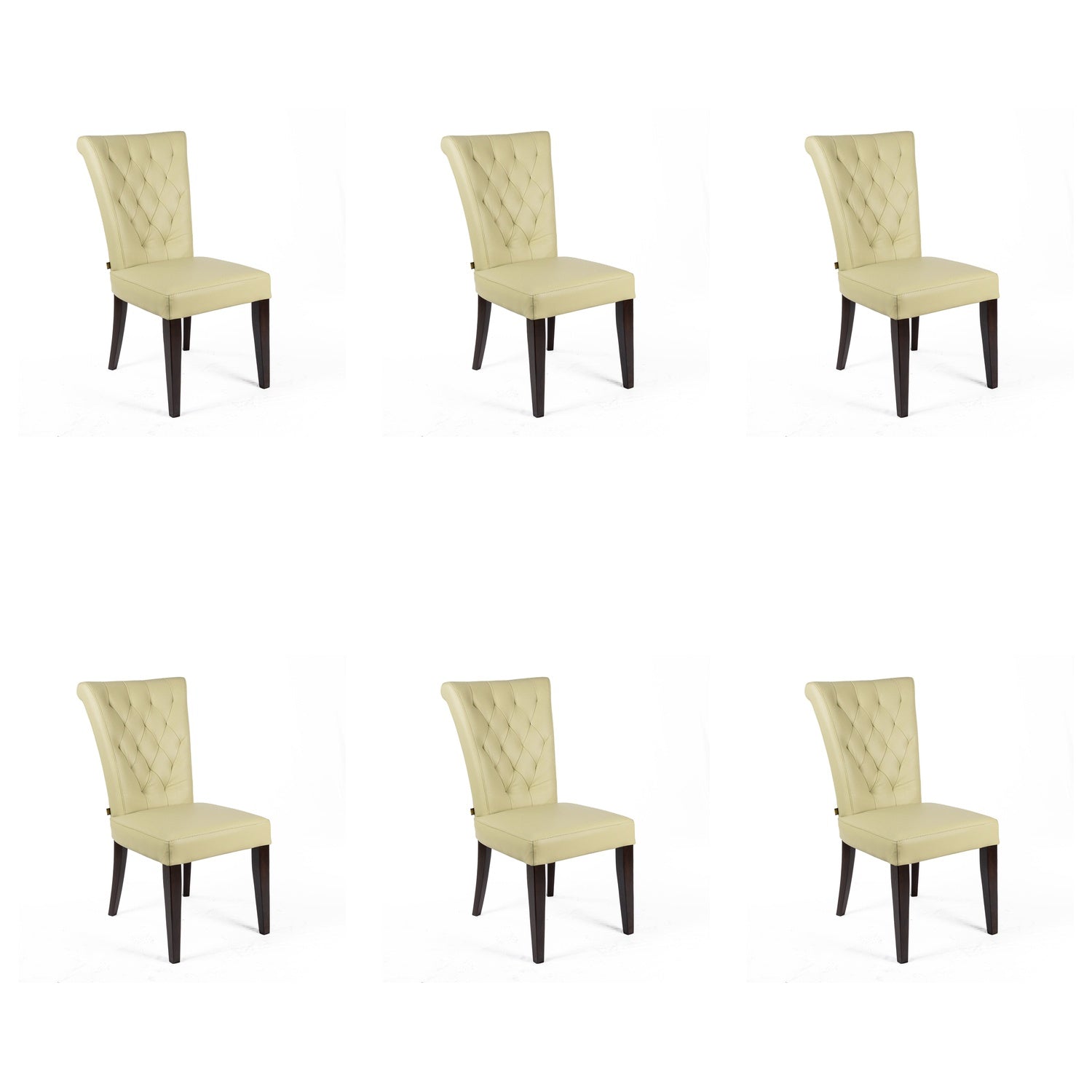 SIX Lederstuhl Capo Sand Beige, Hartholz (Wenge) - Sets