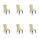 SIX Lederstuhl Capo Sand Beige, Hartholz (Wenge) - Sets