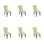 SIX Lederstuhl Capo Sand Beige, Hartholz (Wenge) – 6er-Set