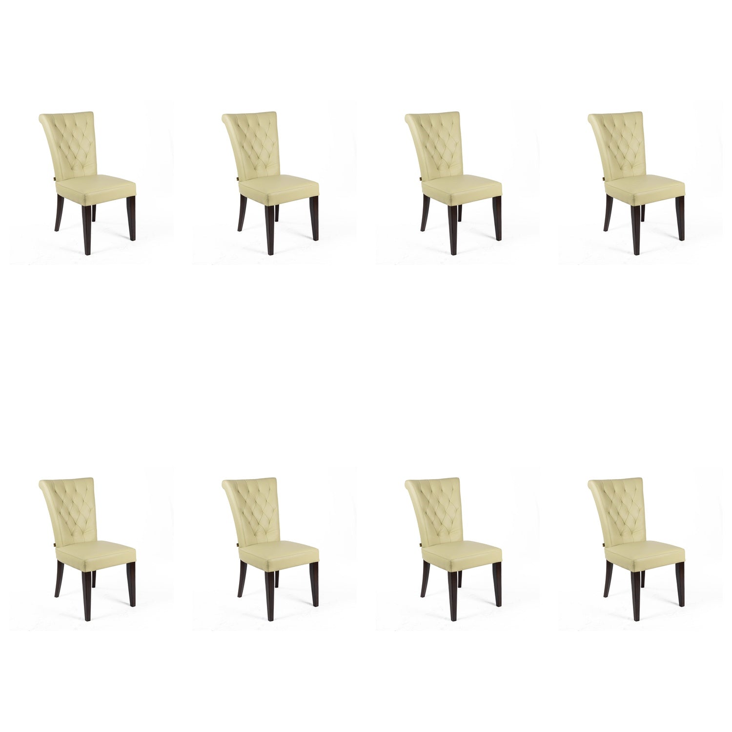 SIX Lederstuhl Capo Sand Beige, Hartholz (Wenge) - Sets