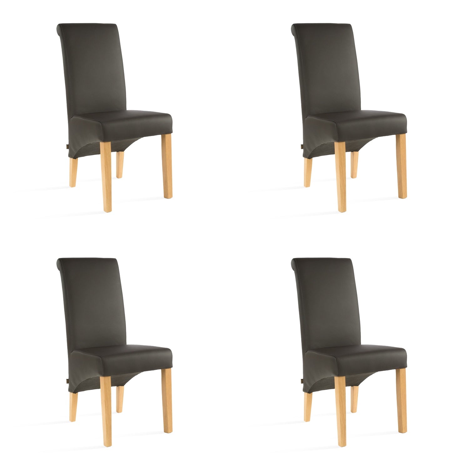 SIX Lederstuhl Felice Braun, Eiche - Sets